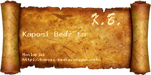 Kaposi Beáta névjegykártya
