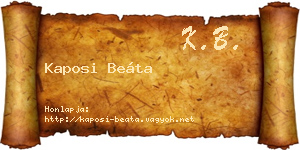 Kaposi Beáta névjegykártya