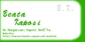 beata kaposi business card